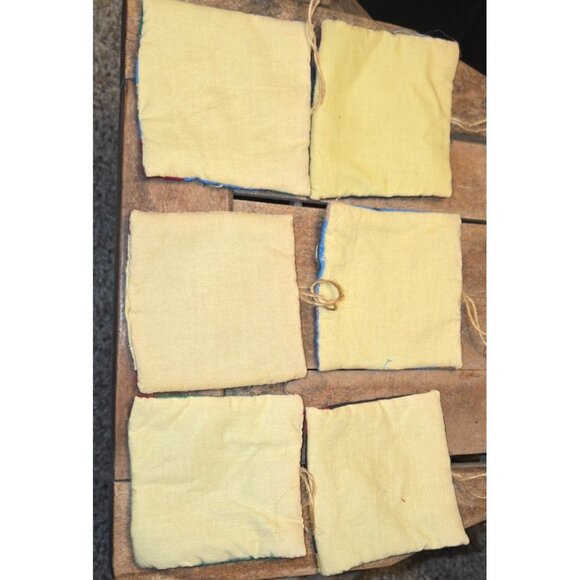 Vintage set of small Quilted ornaments, Vintage cross stich sewing, Birdhouse - Picture 6 of 9